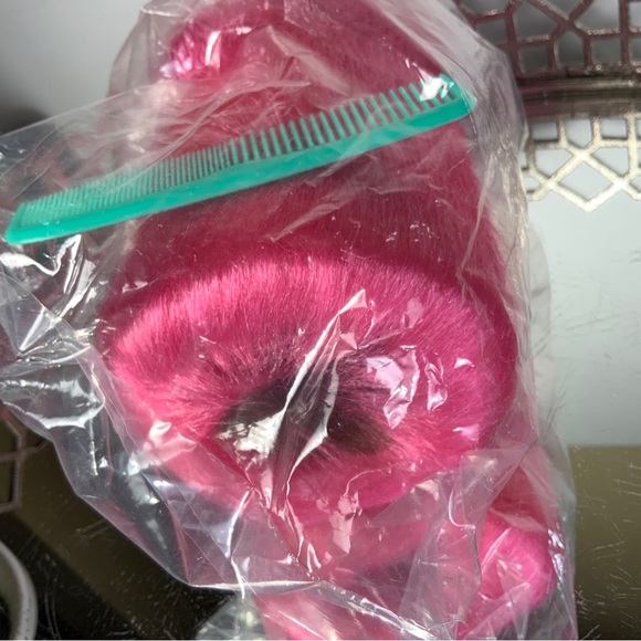 Bath Vintage Vanity Hair Spray Can Cover Faux Fur Pink Green 197s M1